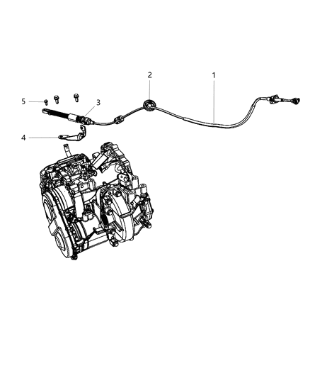 2014 Chrysler 200 Gearshift Lever , Cable And Bracket Diagram 2
