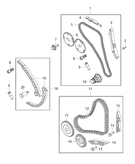2016 Ram ProMaster 2500 TENSIONER-Chain Diagram for 68226962AA