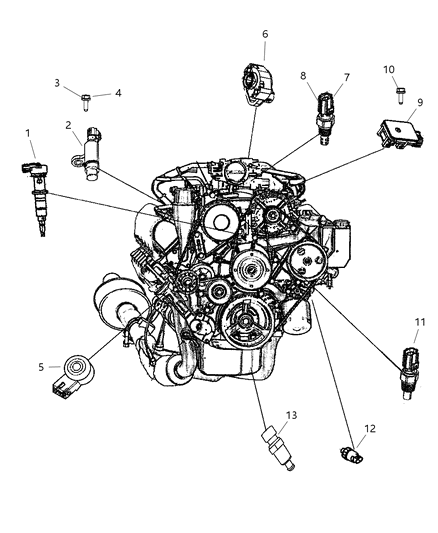 2009 Dodge Ram 1500 Switch-Oil Pressure Diagram for 68060337AA