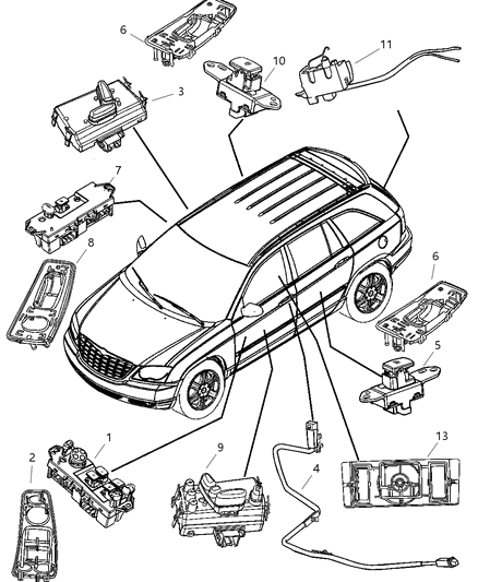 2007 Chrysler Pacifica Switches Body Diagram