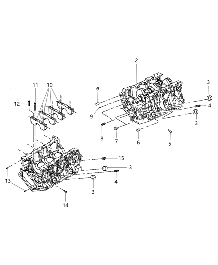 2007 Dodge Magnum Engine-Short Block Diagram for 5142427AA