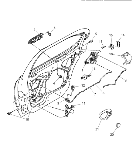 1999 Dodge Stratus Latch Rear Right Door Plymouth Diagram for 4814174AB