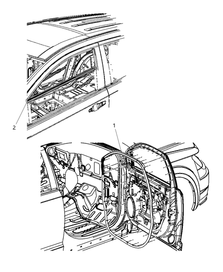 2009 Dodge Journey WEATHERSTRIP-Front Door Mounted Diagram for 5076866AC