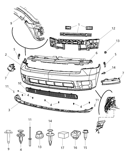 2012 Ram 1500 ABSORBER-Front Energy Diagram for 68026481AC