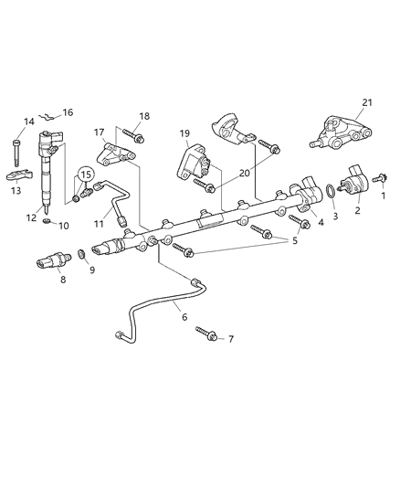 2003 Dodge Sprinter 3500 Tube-Fuel INJECTOR Supply Diagram for 5117420AA