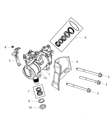 2013 Ram 2500 Seal Kit-Steering Gear Diagram for 68053784AA
