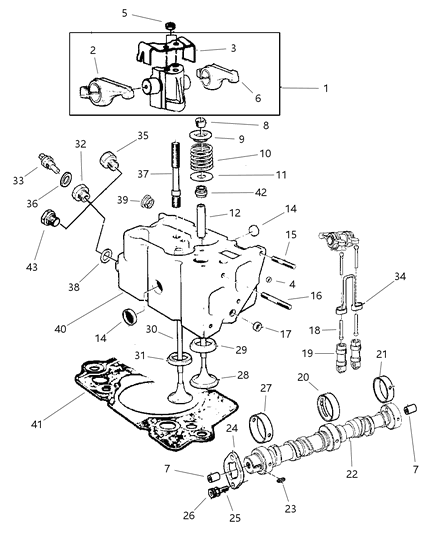 1999 Jeep Cherokee Exhaust Rocker Arm Diagram for 4883399AA