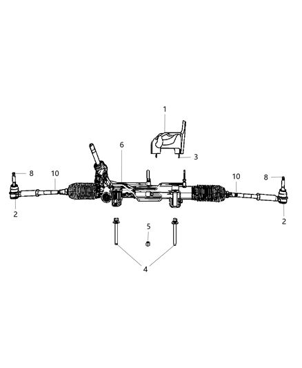 2007 Dodge Caliber Gear - Rack & Pinion And Attaching Parts Diagram