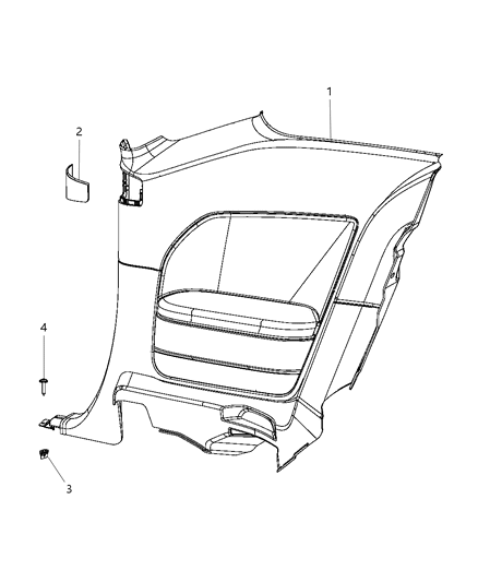 2014 Dodge Challenger Bezel-Seat Belt Quarter Trim Diagram for 1HP01XDVAF