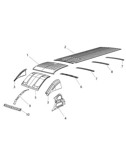 2021 Ram ProMaster 1500 Bow-Roof Diagram for 68172623AC