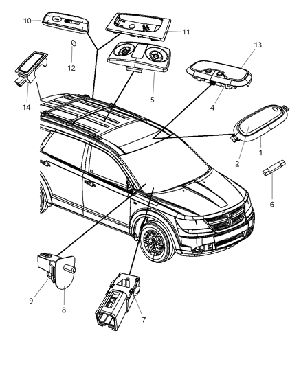 2009 Dodge Journey Lamp-Courtesy Diagram for 5023945AA