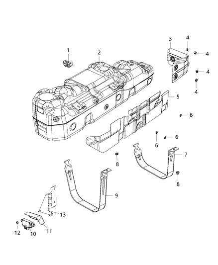 2015 Ram 1500 Strap-Fuel Tank Diagram for 55398299AA