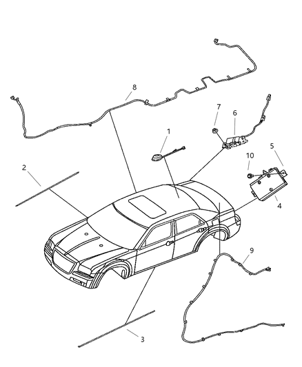 2005 Chrysler 300 Cable-Antenna Diagram for 5135656AA