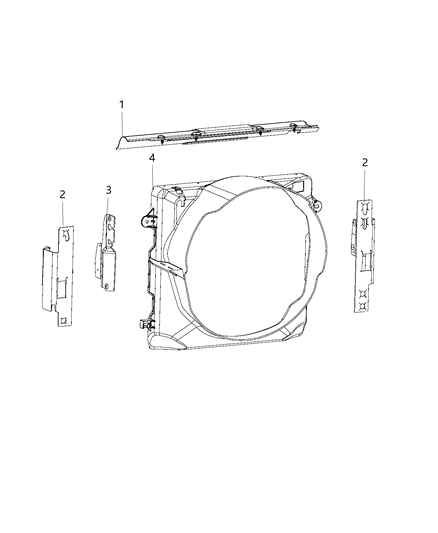 2018 Jeep Wrangler Radiator Seal, Shields, Shrouds, And Baffles Diagram