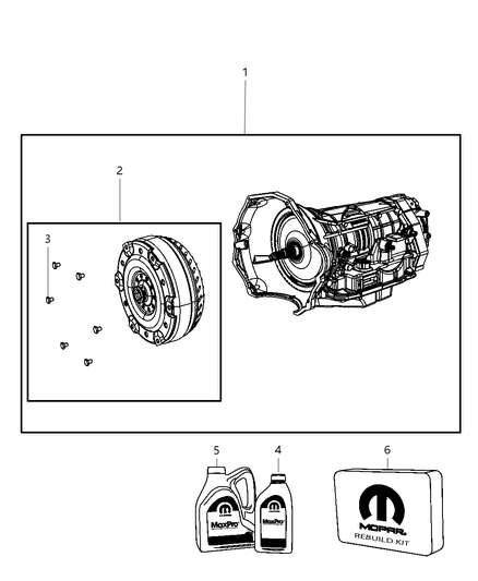2010 Dodge Ram 1500 Trans Kit-With Torque Converter Diagram for R8036892AA