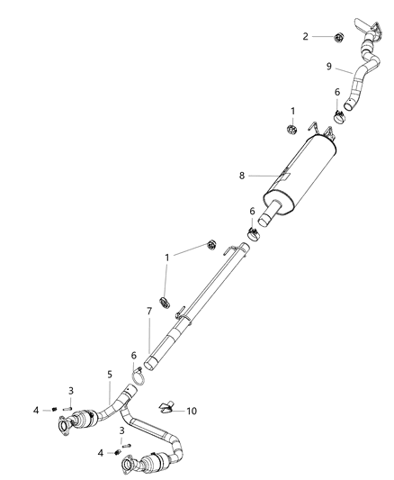 2014 Ram 3500 Exhaust Tail Pipe Diagram for 68190386AC