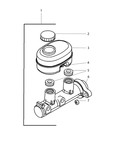 2000 Dodge Durango Brake Master Cylinder Diagram for 5017424AA