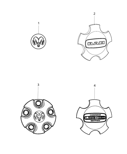 2015 Ram 1500 Wheel Covers & Center Caps Diagram