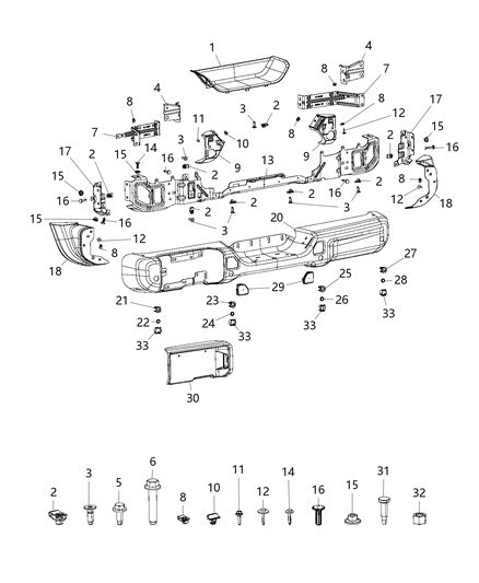 2018 Jeep Wrangler Screw-HEXAGON Head Tapping Diagram for 6510251AA