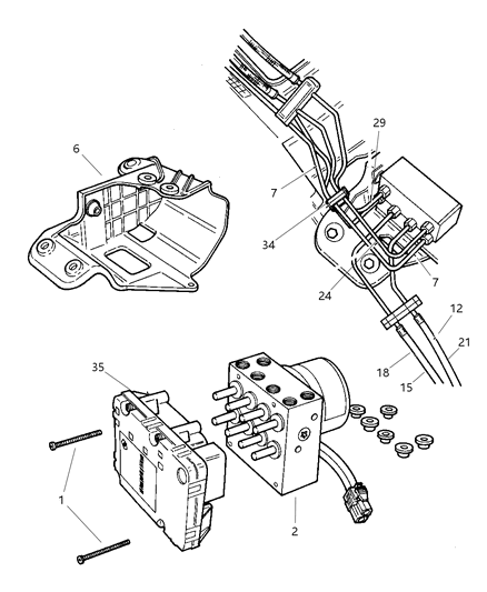 1998 Chrysler Town & Country Bracket-Hydraulic Control Unit Diagram for 4882650