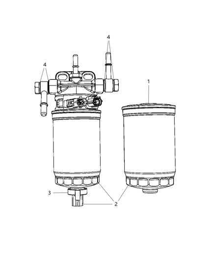 2009 Chrysler Town & Country Filter-FUEL/WATER Separator Diagram for 4721710AC