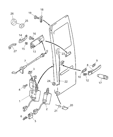 2005 Dodge Sprinter 2500 Cover-Handle Diagram for 1AT60BD1AA