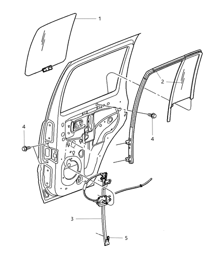 2007 Jeep Liberty Glass-Rear Door Diagram for 55360962AB