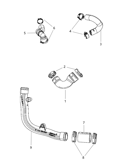2011 Jeep Compass Hose-COOLANT Diagram for 68089392AA