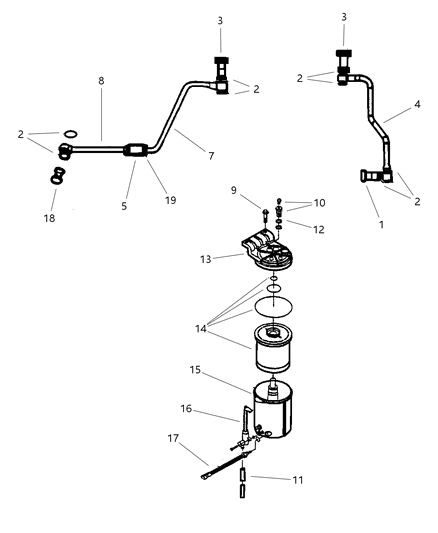 1999 Dodge Ram 1500 Tube-Fuel Supply Diagram for 5014243AA
