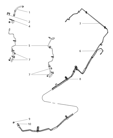 2007 Chrysler Sebring Lines & Hoses, Rear Diagram