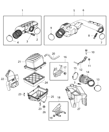 2018 Jeep Grand Cherokee Clip-Air Cleaner Diagram for 68148071AA