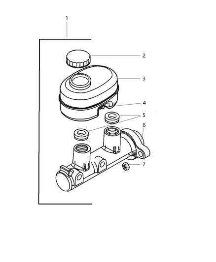 2003 Dodge Durango Brake Mastr Cylinder Diagram for 5072994AA