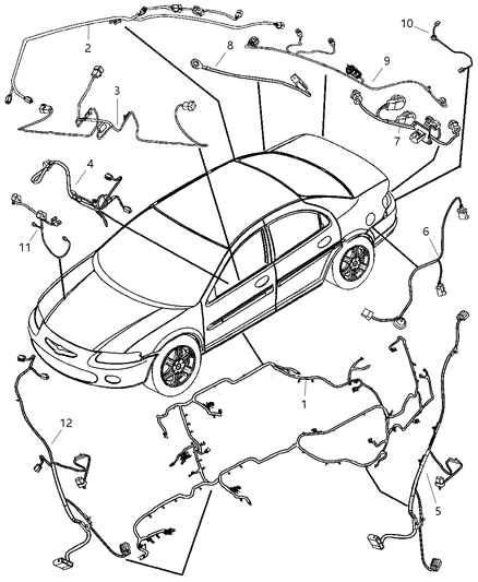 2005 Chrysler Sebring Wiring-Front Door Diagram for 4608975AF