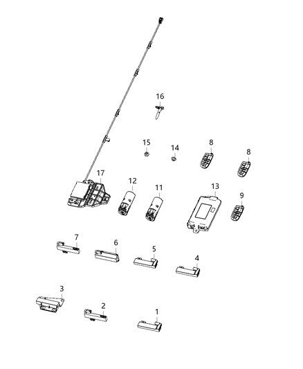 2020 Dodge Charger TRANSMITT-Integrated Key Fob Diagram for 68394196AA