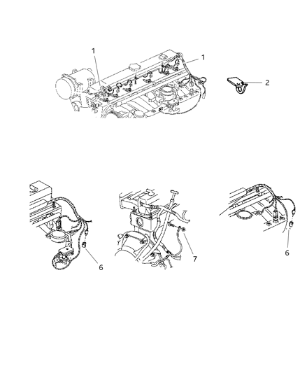 1997 Jeep Wrangler Wiring - Engine & Related Parts Diagram