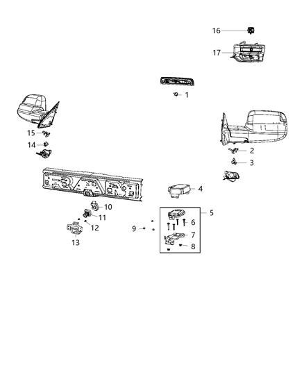 2020 Ram 2500 Cover-Control Module Diagram for 68391346AA