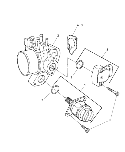 2001 Chrysler Voyager Throttle Body Gasket Diagram for 4861262AA