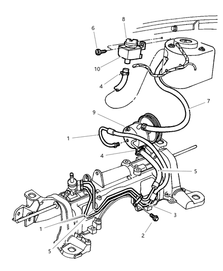 1997 Chrysler Town & Country Power Steering Hoses Diagram