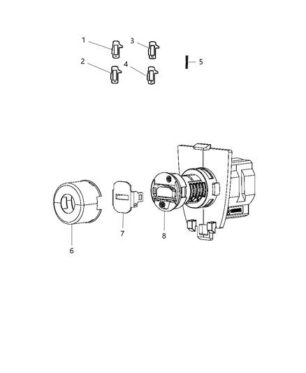 2012 Dodge Dart Front Door Lock Cylinders & Related Diagram