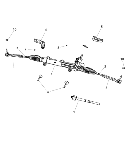 2009 Dodge Charger Steering Gear Rack and pinion Diagram for 4854551AE