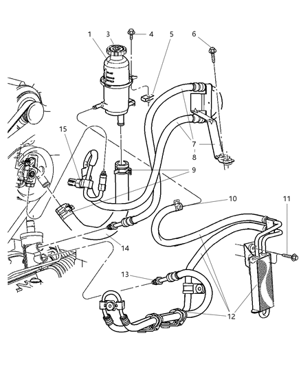 2005 Jeep Liberty Power Steering Hoses And Reservoir Diagram 4
