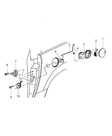 2005 Chrysler Town & Country Pad-Fuel Door Blocker Link Diagram for 4717295AB