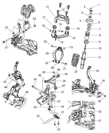 2002 Chrysler Sebring STRUT-Suspension Diagram for 4879351AA