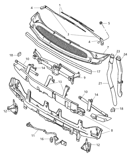 2003 Chrysler Town & Country Pivot-Windshield WIPER Diagram for 5080843AA