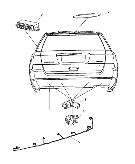 2007 Chrysler Pacifica Park Assist Detection System Diagram