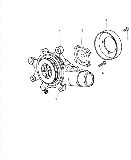 2001 Dodge Viper Water Pump & Related Parts Diagram