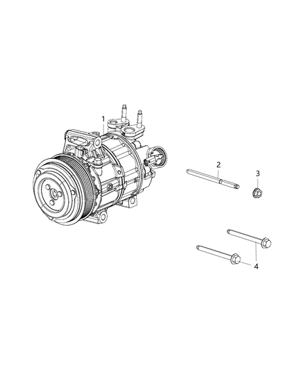 2021 Jeep Wrangler A/C Compressor Mounting Diagram 2