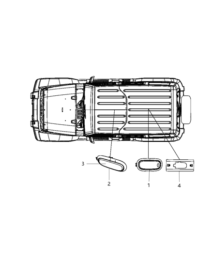 2012 Jeep Wrangler Lamps - Cargo - Dome - Courtesy Diagram