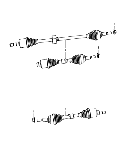 2009 Chrysler Sebring Front Right Passenger Axle Shaft Diagram for 5085185AE