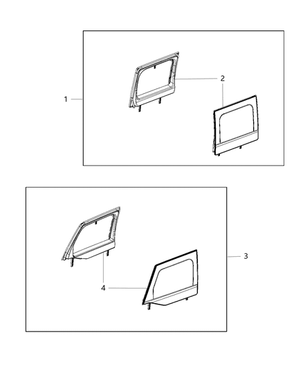 2014 Jeep Wrangler Window-Soft Top Diagram for 82212132